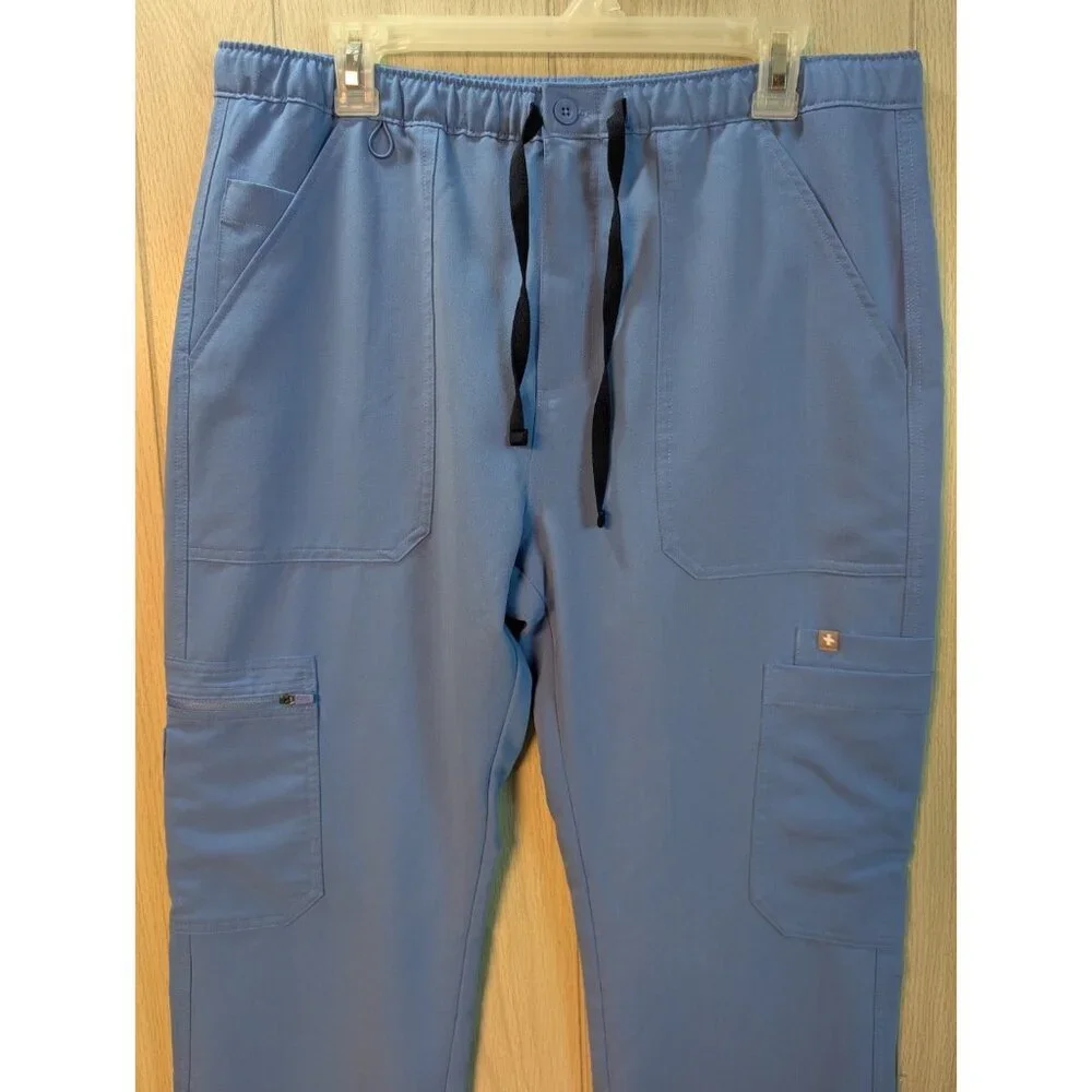 Figs Scrub Pants Men's Large Blue Cairo Cargo Classic Fit Straight Leg Pockets